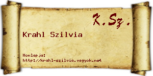 Krahl Szilvia névjegykártya
